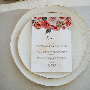 LYRA Boho Herfst Floral Dinner Menu Kaarten