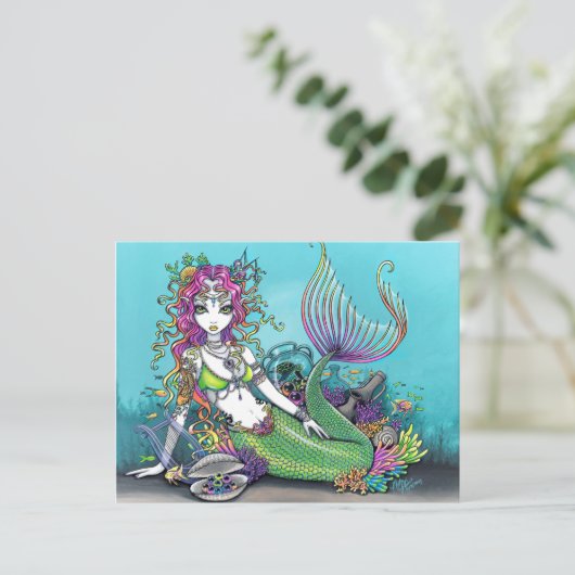Lyra Gothic Mermaid Briefkaart (Staand voorkant)