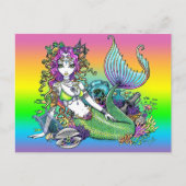"Lyra" Rainbow Zee Scape Mermaid Briefkaart (Voorkant)