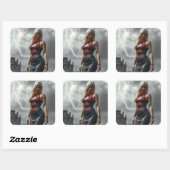 Lyra, Tochter des Blitzes Vierkante Sticker (Vel)