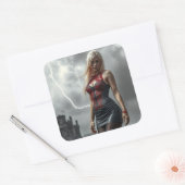 Lyra, Tochter des Blitzes Vierkante Sticker (Envelop)