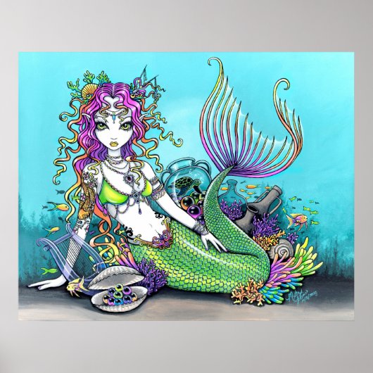 Lyra Tropical Rainbow Mermaid Poster (Voorkant)