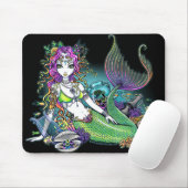 "Lyra" Tropische regenboogzeemeermaid Art Mousepad Muismat (Met muis)