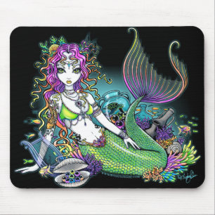 "Lyra" Tropische regenboogzeemeermaid Art Mousepad Muismat