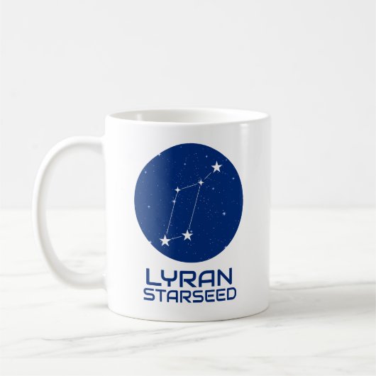 Lyran Starseed Mok – Lyra Sterrenbeeld Ontwerp (Links)