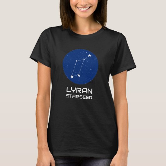 Lyran Starseed T-shirt met Lyra Constellation (Voorkant)