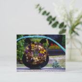Lyre met bloemen briefkaart (Staand voorkant)