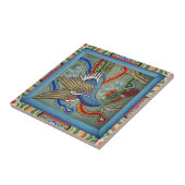 Lyre vogel oosterse muurschildering keramiek tegeltje (Zijkant)