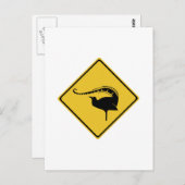 Lyrebird Crossing, Traffic Warning Sign, Australië Briefkaart (Voorkant / Achterkant)