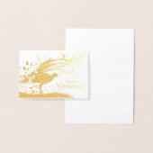 Lyrebird grond vogel grafische kunst vakantie kaar folie kaarten (Display)