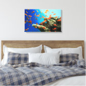 Lyretail-anthias op koraalrif canvas afdruk (Insitu (Slaapkamer))
