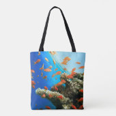 Lyretail-anthias op koraalrif tote bag (Achterkant)