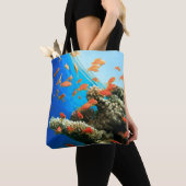 Lyretail-anthias op koraalrif tote bag (Dichtbij)