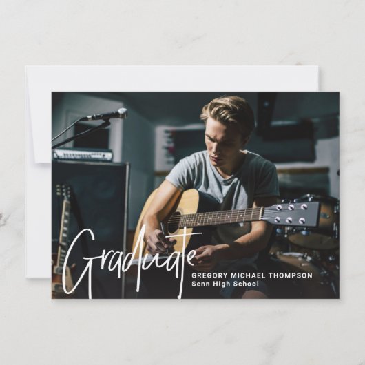 Lyric Afstuderen Fotoaankondiging Kaart (Voorkant)