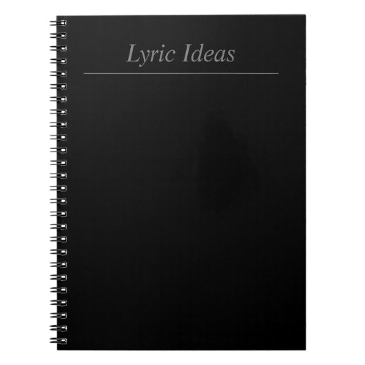  Lyric Ideas Black Notitieboek (Voorkant)