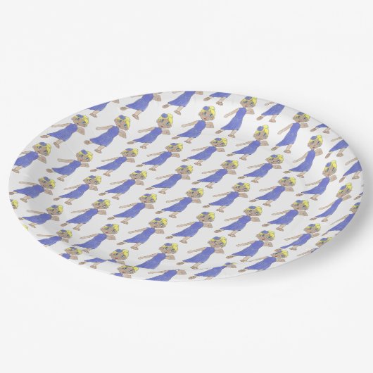 Lyrical Dancer Modern Dance Overweging Paars kostu Papieren Bordje (Gekanteld)