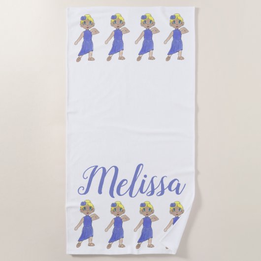 Lyrical Modern Dancer Paars Costume Dance Overwegi Strandlaken (Voorkant)