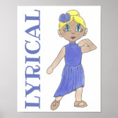 LYRICAL Paars Dance Costume Modern Dancer Teacher Poster (Voorkant)