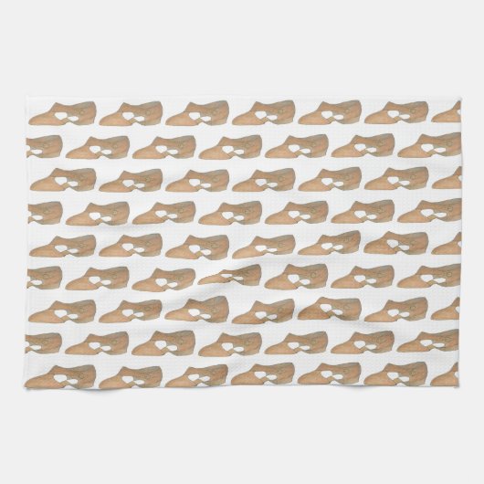 Lyrical Tan Modern Dance Teacher Shoe Print Theedoek (Horizontaal)