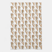 Lyrical Tan Modern Dance Teacher Shoe Print Theedoek (Verticaal)