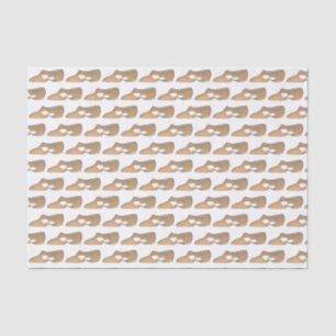 Lyrical Tan Modern Dance Teacher Shoe Print Tissuepapier