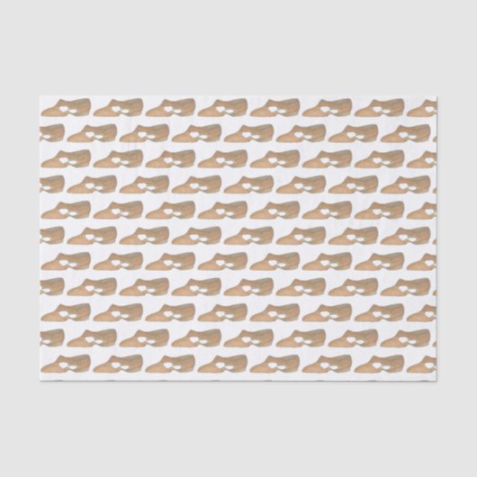 Lyrical Tan Modern Dance Teacher Shoe Print Tissuepapier (Voorkant)