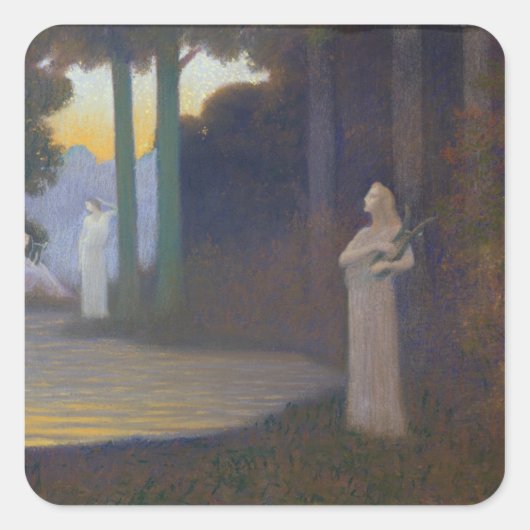 Lyricisme in het bos, 1910 vierkante sticker (Voorkant)