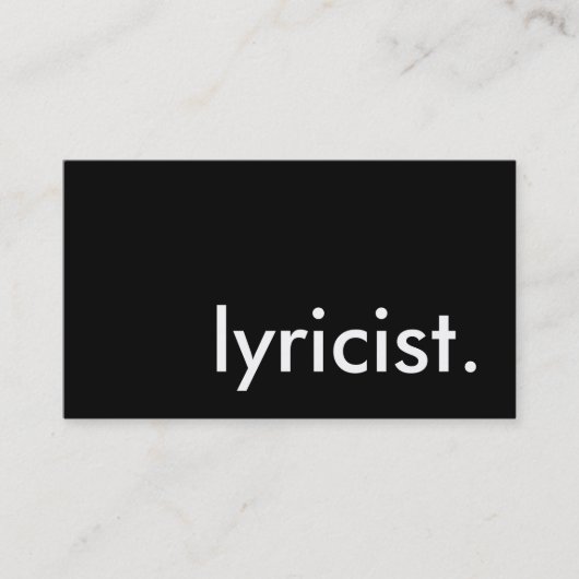lyricist. visitekaartje (Voorkant)