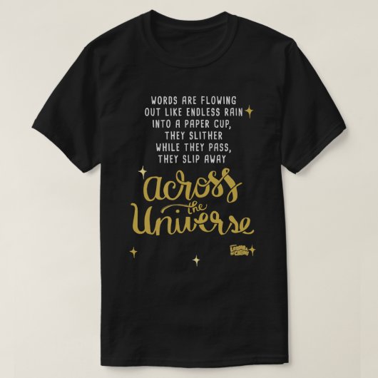 Lyrics door Lennon en McCartney - Over de hele Uni T-shirt (Design voorkant)