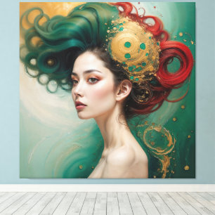 Lyrielle, de groen-gouden keizerin canvas afdruk