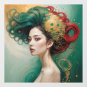 “Lyrielle” - De Groene-Gouden Keizerin Raamsticker (Vel)
