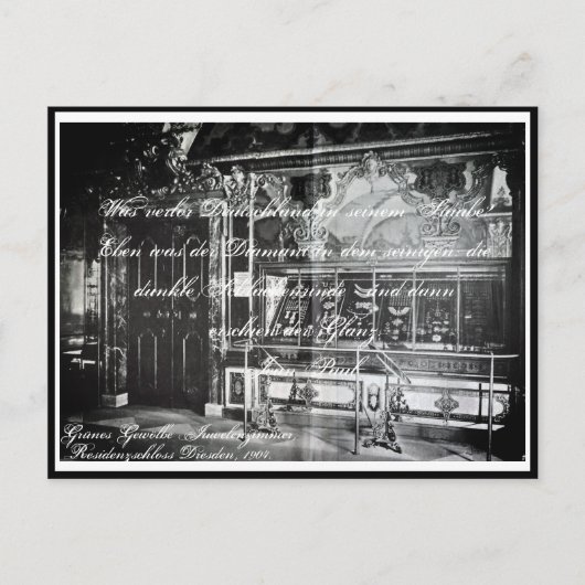 Lyrik Gedicht Juwelenzimmer Dresden Grünes Gewölbe Briefkaart (Voorkant)