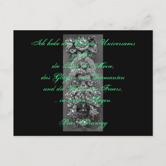 Lyrik Gedicht Liebe – Dresdner Grüner Diamant Briefkaart (Voorkant)