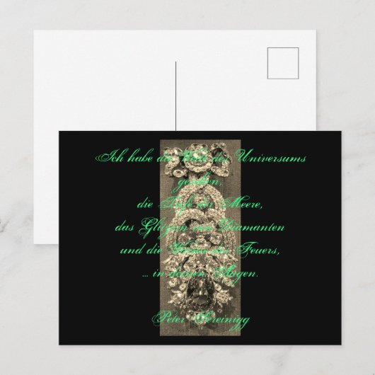 Lyrik Gedicht Liebe – Dresdner Grüner Diamant Briefkaart (Voorkant / Achterkant)