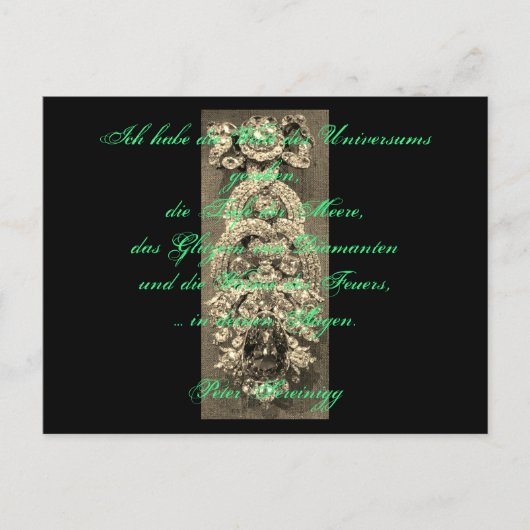 Lyrik Gedicht Liebe – Dresdner Grüner Diamant Briefkaart (Voorkant)