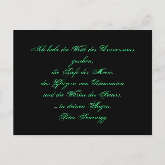 Lyrik Gedicht Liebe – Love poem – Peter Sereinigg Briefkaart (Voorkant)