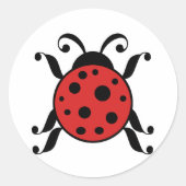 Lyrisch lieveheersbeestje ronde sticker (Voorkant)