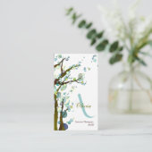 Lyrische bomen Monogram gepersonaliseerd Visitekaartje (Staand voorkant)