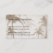 Lyrische  Sepia Tropical Palm Trees vogels Visitekaartje (Achterkant)