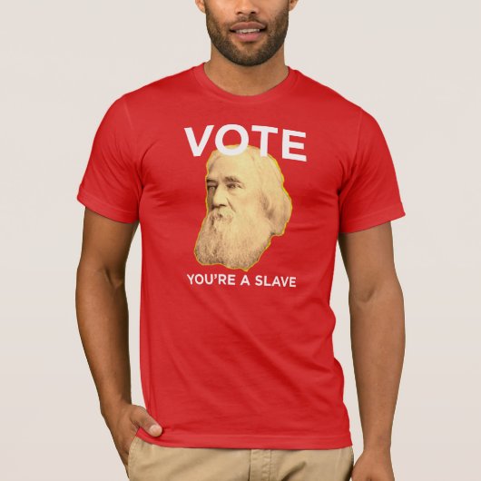 Lysander Spooner Geen meesters Geen slaven T-shirt (Voorkant)