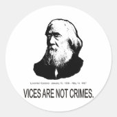 Lysander Spooner Ronde Sticker (Voorkant)