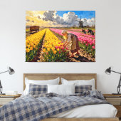 “Lysbeth in the Amber Light” - A Dutch Landscape Canvas Afdruk (Insitu (Slaapkamer))