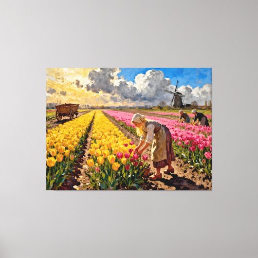 “Lysbeth in the Amber Light” - A Dutch Landscape Canvas Afdruk (Voorkant)