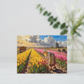 “Lysbeth in the Amber Light” - A Dutch Landscape Feestdagenkaart (Staand voorkant)