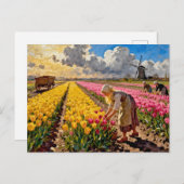 “Lysbeth in the Amber Light” - A Dutch Landscape Feestdagenkaart (Voorkant / Achterkant)