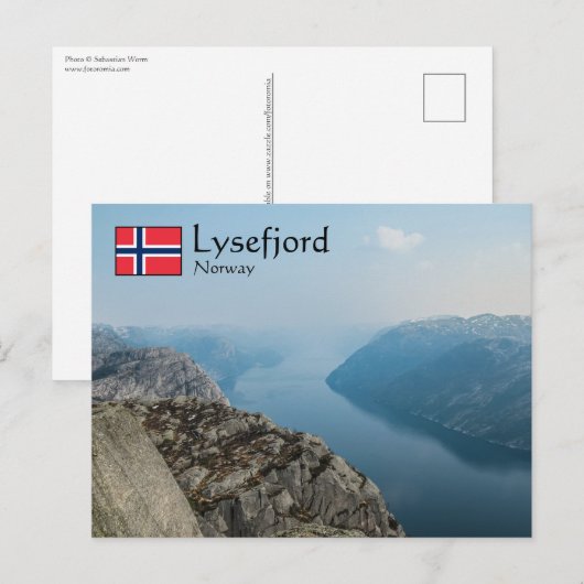 Lysefjord Noorwegen Briefkaart (Voorkant / Achterkant)