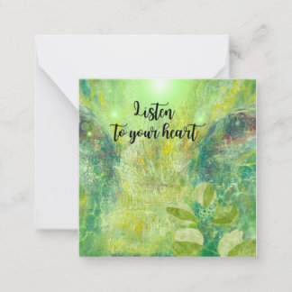 Lyssna på ditt hjärta. notitiekaartje