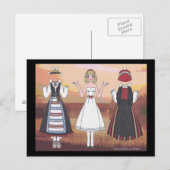 Lyyli van het Finse Briefkaart voor papierdolfijne (Voorkant / Achterkant)