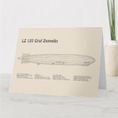 LZ 127 Graf Zeppelin - Luchtschip Blauwdruk Planne Bedankkaart (Voorkant)