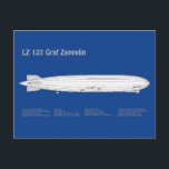 LZ 127 Graf Zeppelin - Luchtschip Blauwdruk Planne Briefkaart<br><div class="desc">LZ 127 Graf Zeppelin - Luchtschip Blauwdruk. Tekenplannen of Schematics met ontwerpcontour voor de LZ 127 Graf Zeppelin</div>